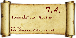 Tomanóczy Alvina névjegykártya